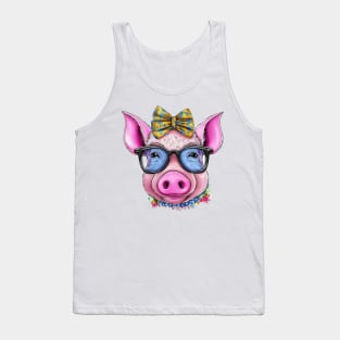 Pig with Glasses #1 Tank Top